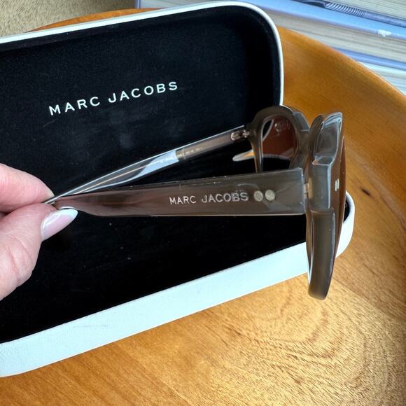 MARC JACOBS MJ 404/S Sunglasses Brown‎ Round Frame Acetate Logo Arms Italy main image 4